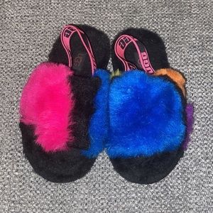 UGG fluff yeah black pink blue yellow purple 9c super cute